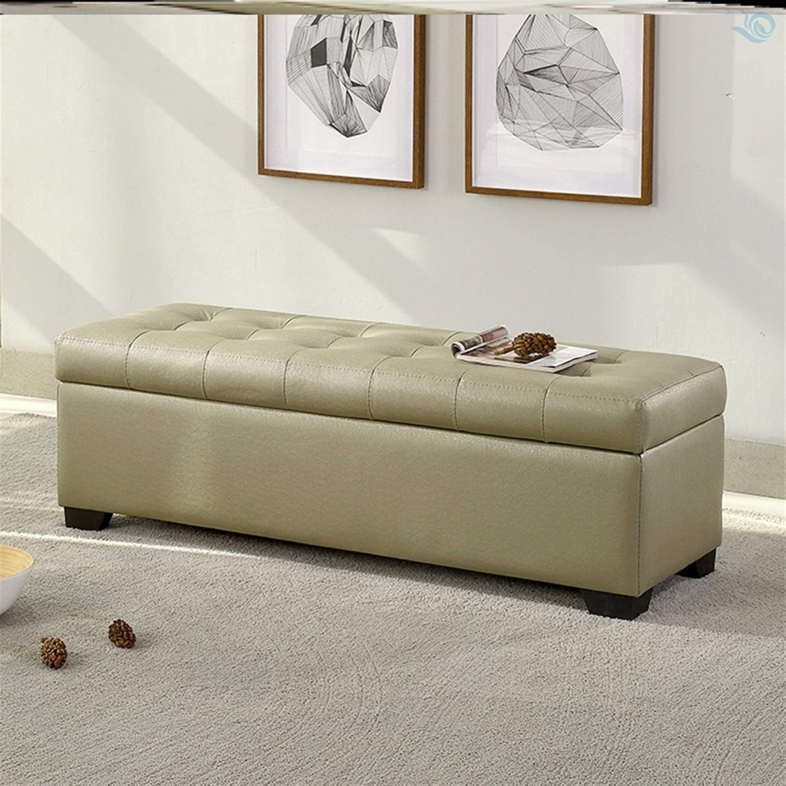 Amazon｜オットマンフットスツールベッドエンドソファスツール快適な